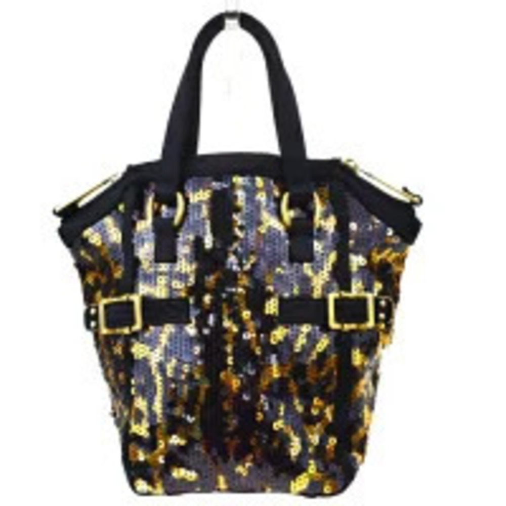 Saint Laurent Yves Rive Gauche Downtown Handbag sequined black satin